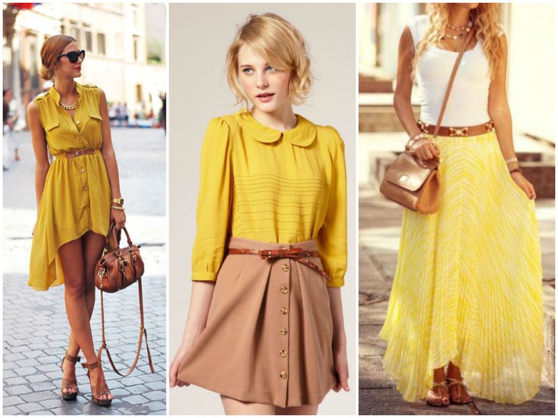 Сочетание цветов в одежде с желтым цветом
