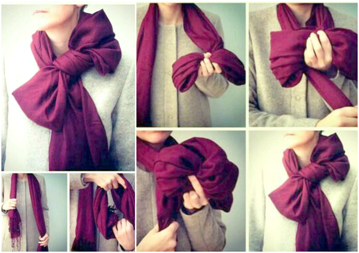 50 Идей, Как завязывать красиво шарфы на шее (фото) — Пошагово